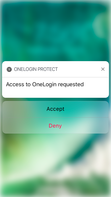 Accept or Deny OneLogin Protect Push notification
