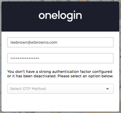 Choice of MFA with OneLogin Login 