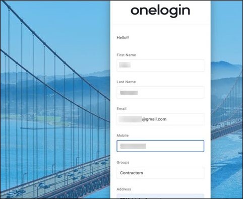 OneLogin Self Registration Page