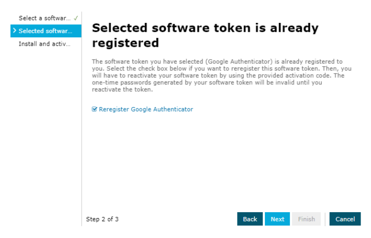 Reregister Google Authenticator