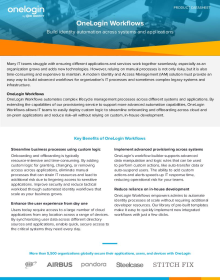 OneLogin Workflows Datasheet: Product Overview