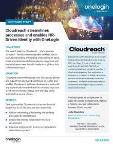 Snapshot: Cloudreach streamlines processes and enables HR-Driven identity with OneLogin