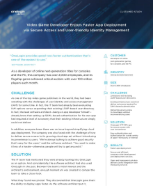 Video Game Developer Enjoys Faster App Deployment via Secure Access and User-friendly Identity Management