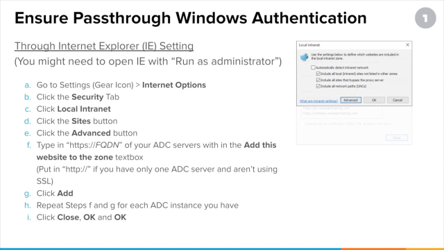 Configuring Windows Domain Authentication (aka Desktop Single Sign-On) Pt 2
