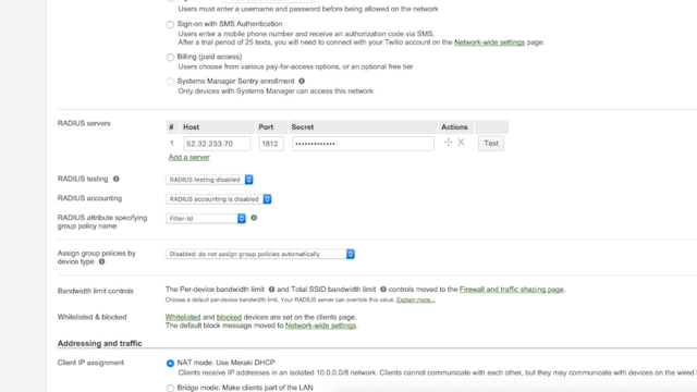 Secure RADIUS for Meraki